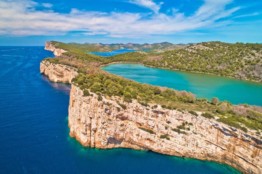 Telascica nature park and green Mir lake on Dugi Otok island