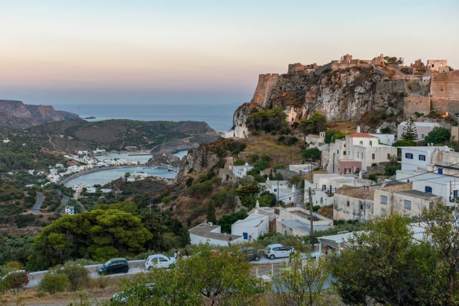 Island Of Kythira Greece - Chora, Kapsali village view at Sunset